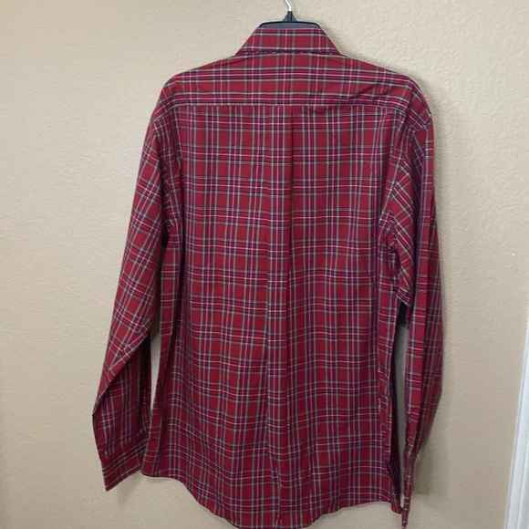 Men’s Club Room Regular Fit Performance Shirt Cotton Red Navy Green Neck 16 NWT - Picture 8 of 10